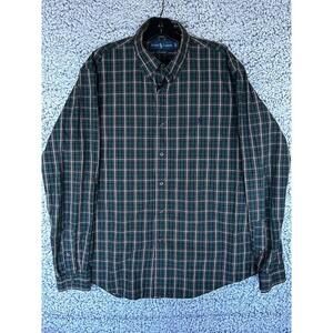 Polo Ralph Lauren Custom Fit Plaid Button Down Shirt Mens Large Green Blue